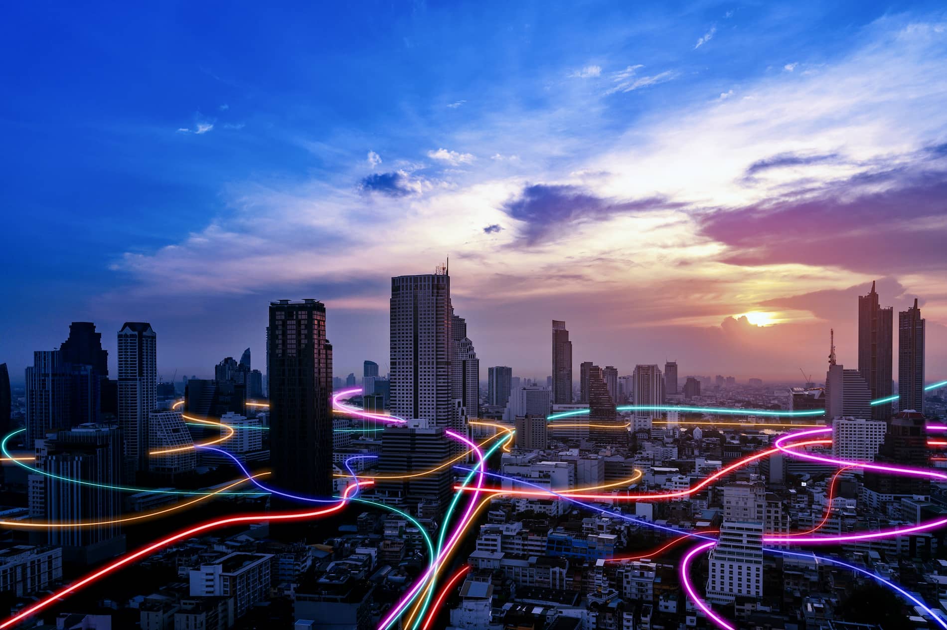 image of RMIT university Saigon South at dusk